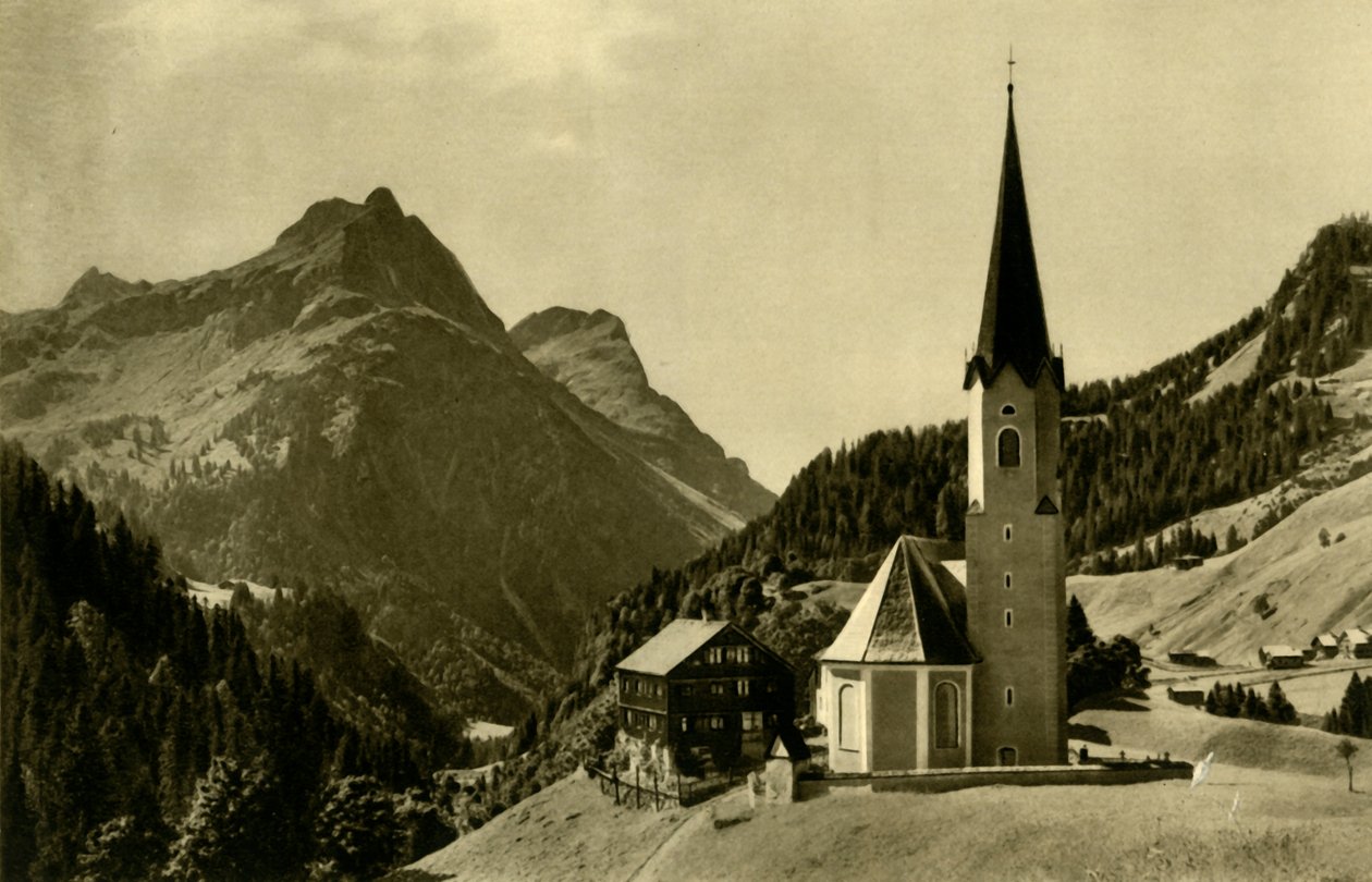 Kostel v Schröckenu, Bregenzerwald, Rakousko, c1935. od Unbekannt