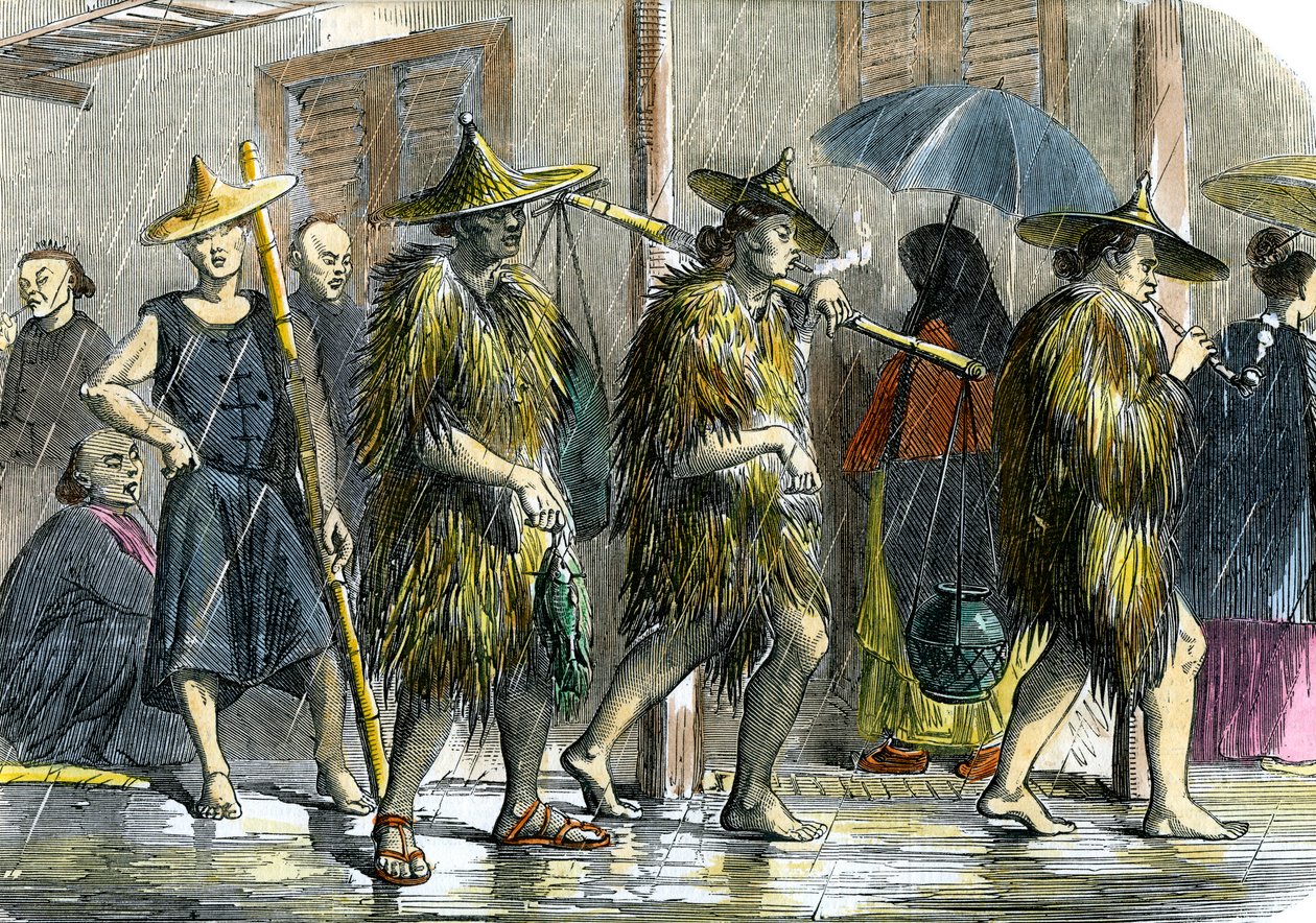 Coolies v Hong Kongu, ve vlhkém počasí, c1875 od Unbekannt