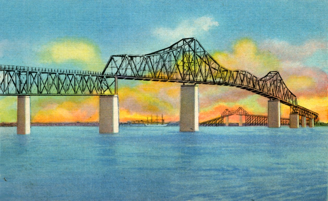 Cooper River Bridge, Charleston, SC, 1942. od Unbekannt