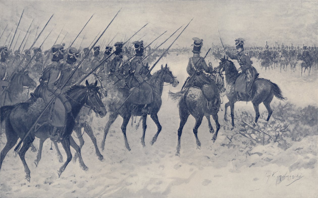 Cossacks Awaiting A French Cavalry Charge, 1812, 1896. od Unbekannt