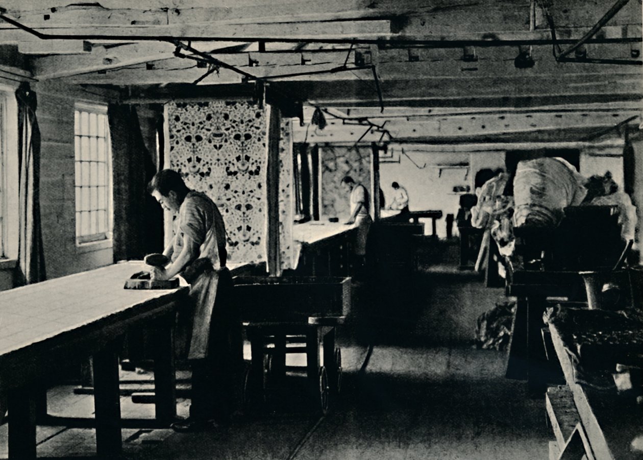 Cotton Printing v Merton Abbey Works, c1884. od Unbekannt