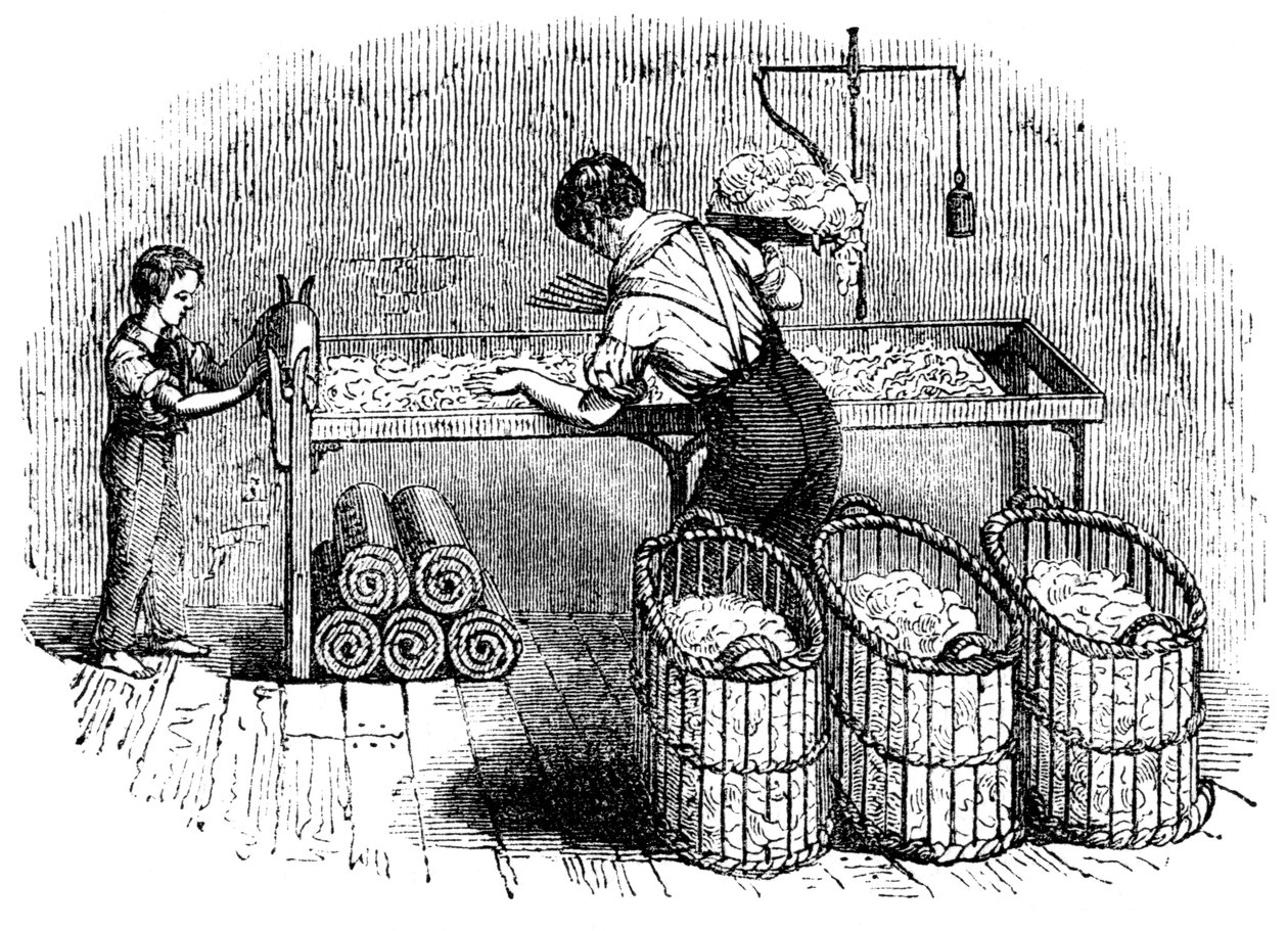 Výroba bavlny, c1845 od Unbekannt