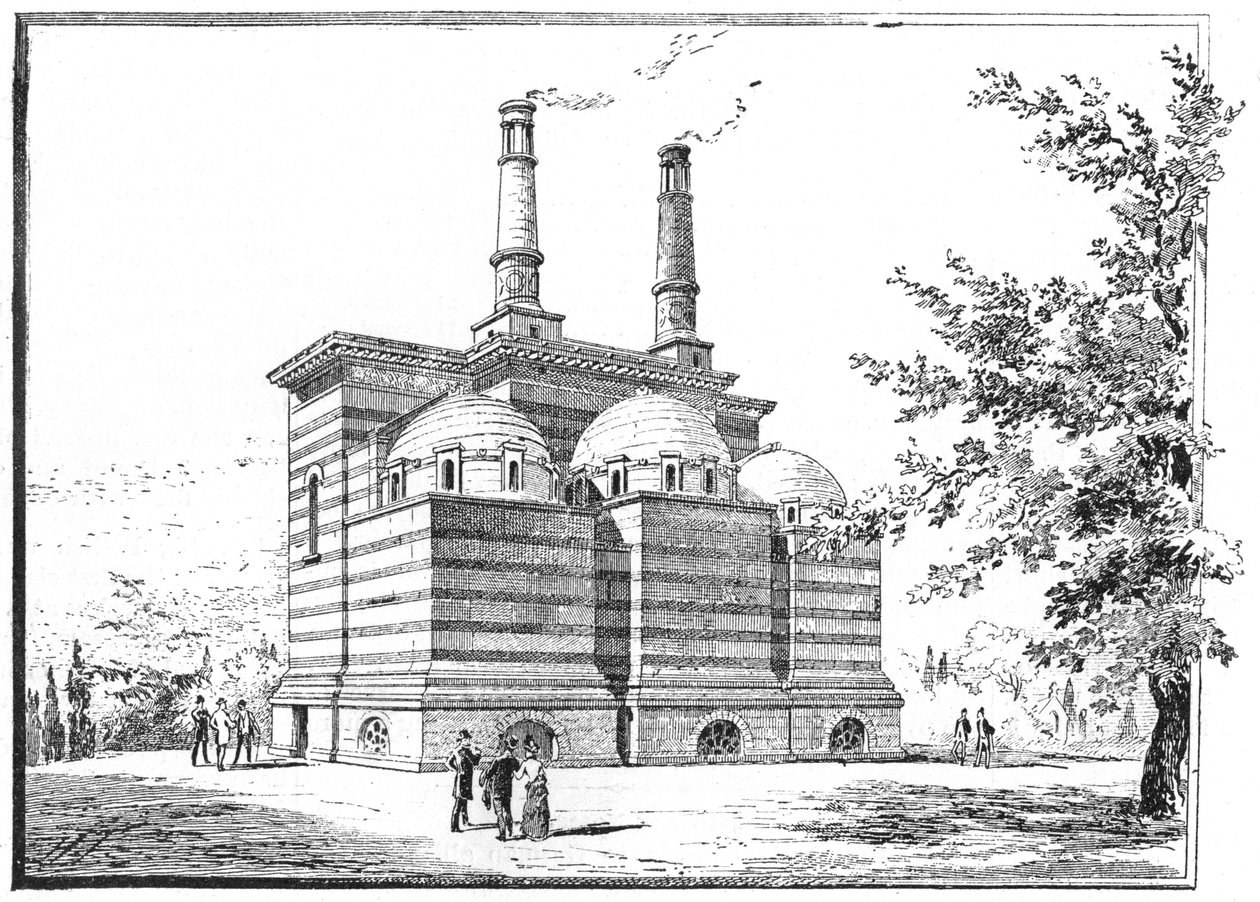 Krematorium, hřbitov Pere la Chaise, Paříž, 1888 od Unbekannt