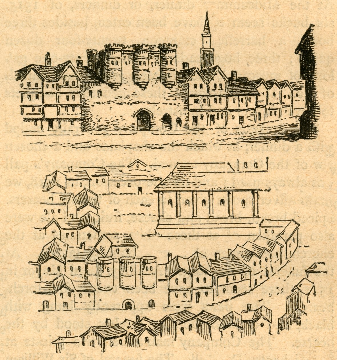 Cromwellův dům, z mapy Aggass, 1897. od Unbekannt