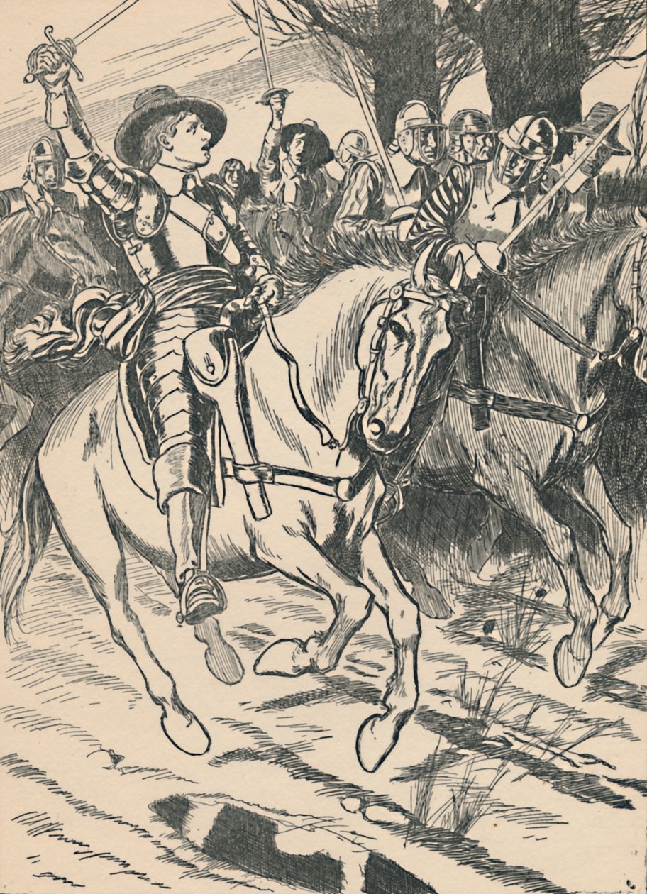Cromwell vede své Ironsides do bitvy, c1907 od Unbekannt