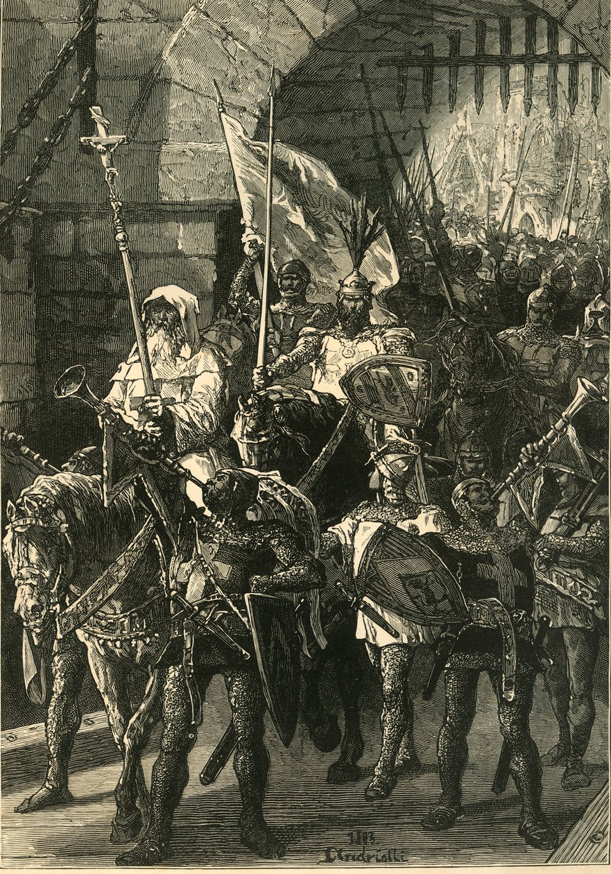 Křižáci na pochodu, c12. století, 1890. od Unbekannt