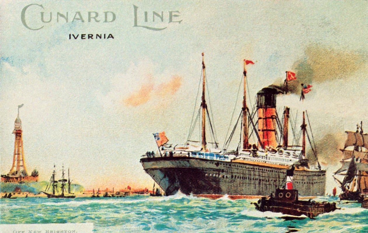 Cunard Line - Ivernia, mimo New Brighton, c1910. od Unbekannt