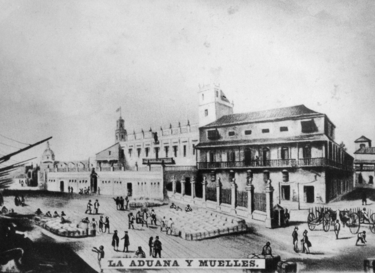 Celnice a přístaviště, Havana, Kuba, 1841, [c1910] od Unbekannt