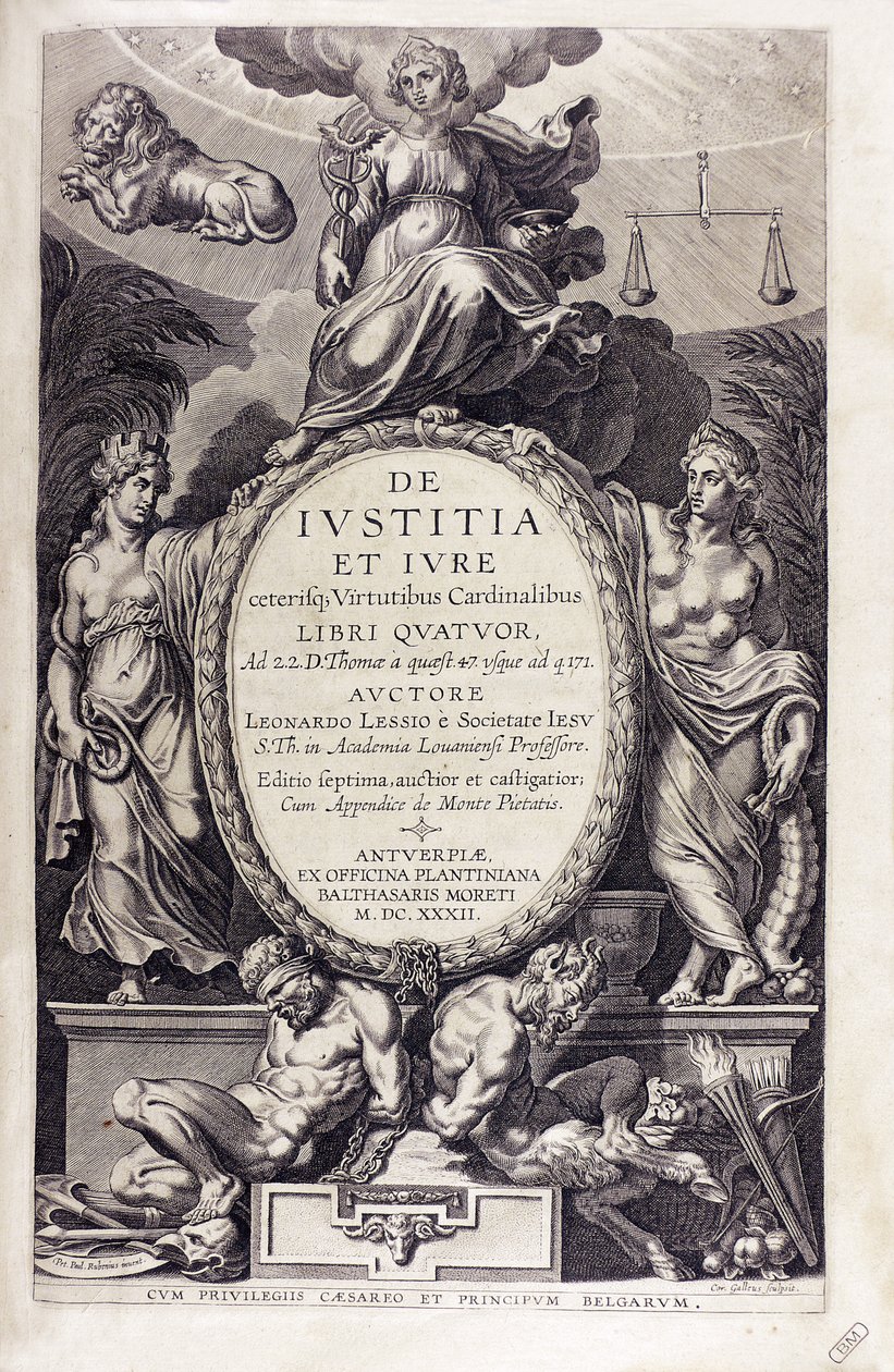De iustitia et iure od Leonarda Lessia, 1632. od Unbekannt