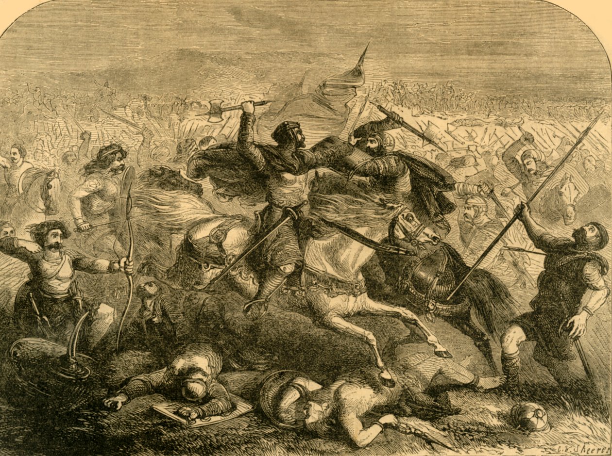 Porážka Sasů od Arthura, c1890. od Unbekannt