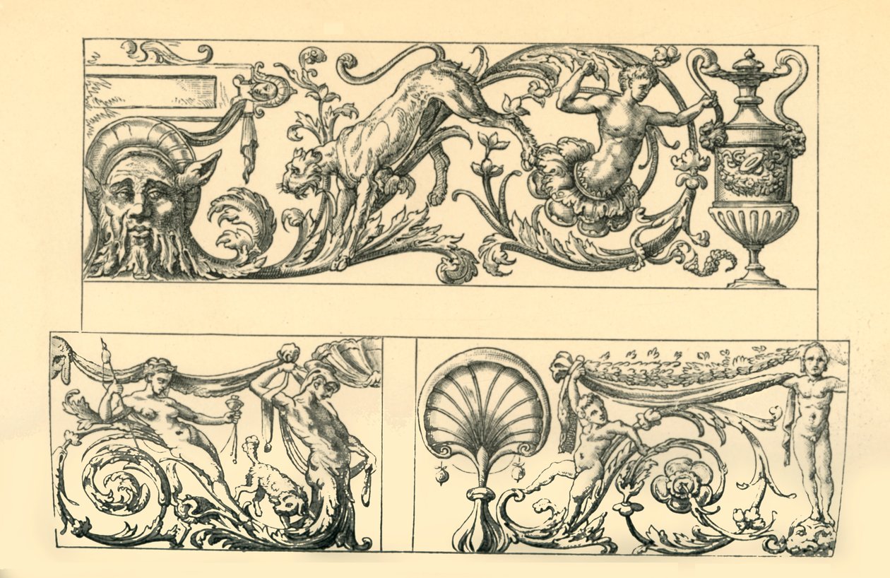 Návrhy groteskních vlysů, 16. století, 1881. od Unbekannt