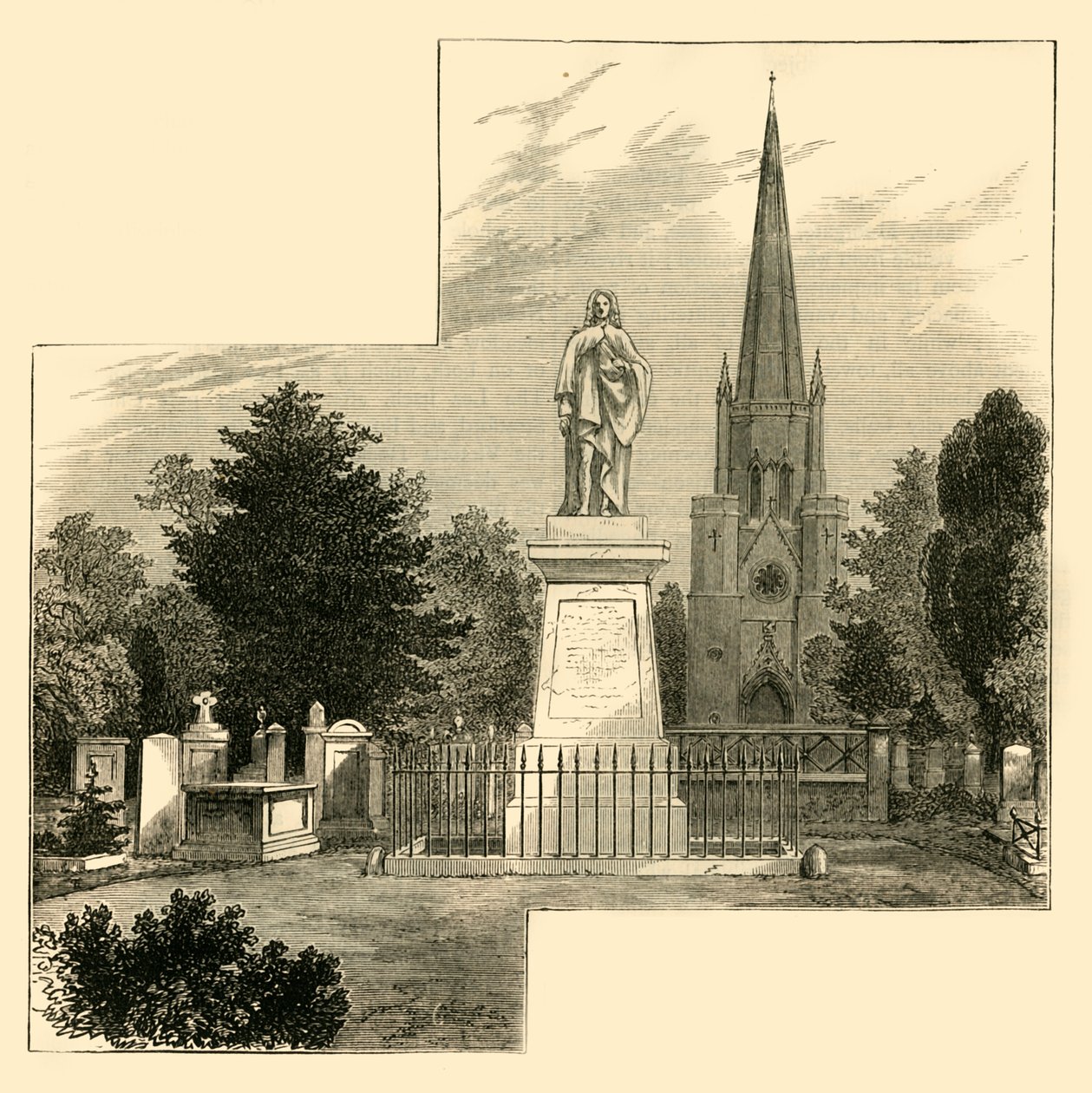 Památník Dr. Wattse, hřbitov Abney Park Cemetery, c1876. od Unbekannt