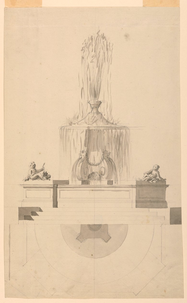 Kresba, kašna, 1775 od Unbekannt