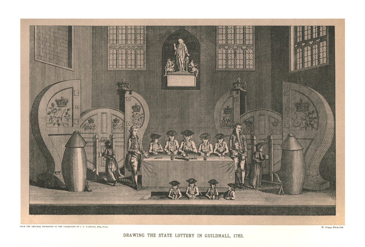 Drawing the State Lottery, 1763, 1886 od Unbekannt