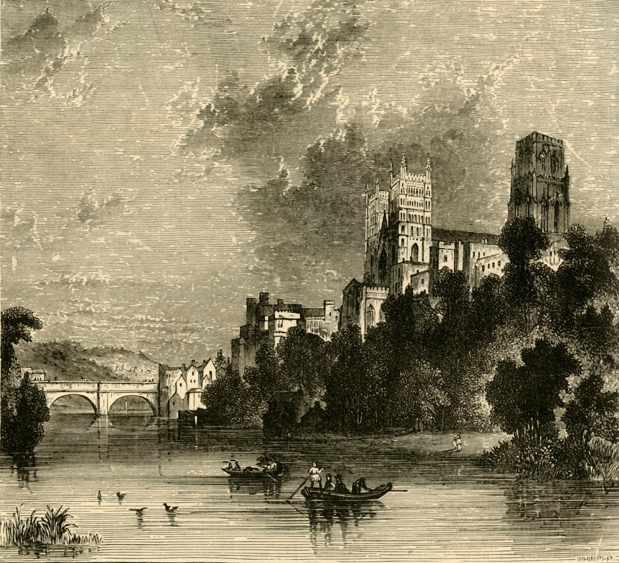 Durhamská katedrála z jihozápadu, 1898. od Unbekannt