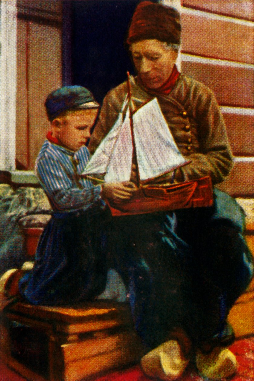 Holandský otec a syn v tradičním oděvu, c1928. od Unbekannt