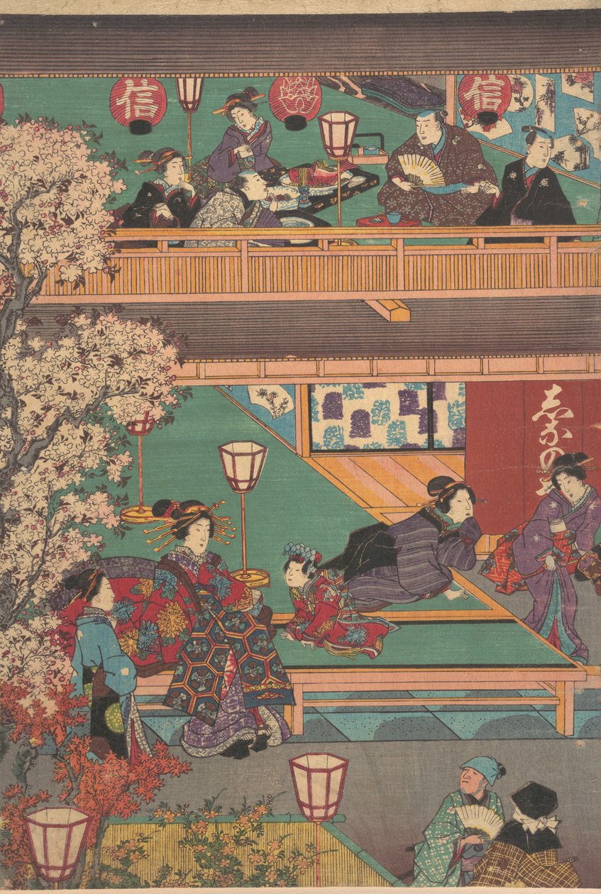 Podvečer v Yoshiwara Inn, 19. století. od Unbekannt