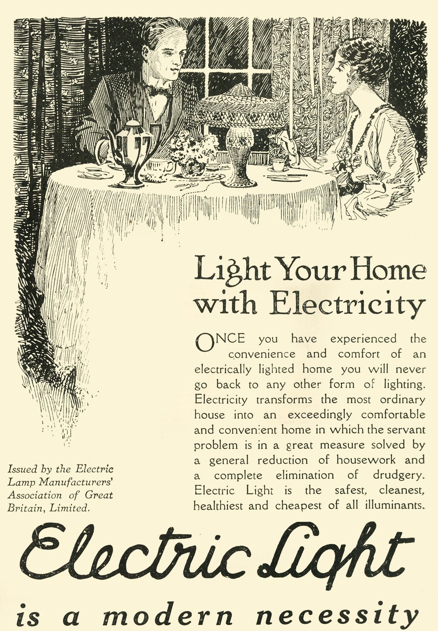 Elektrické světlo je moderní nutnost, 1920. od Unbekannt