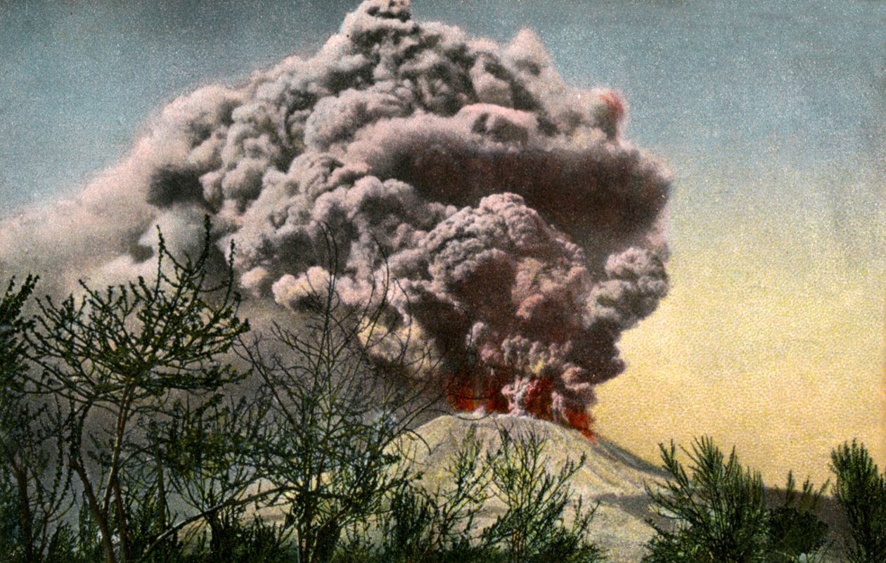 Erupce Vesuvu, Itálie, duben 1906 od Unbekannt