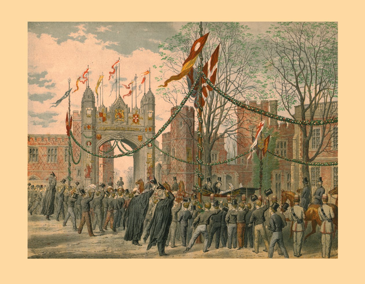 Eton School and the Boys Arch, 1863. od Unbekannt