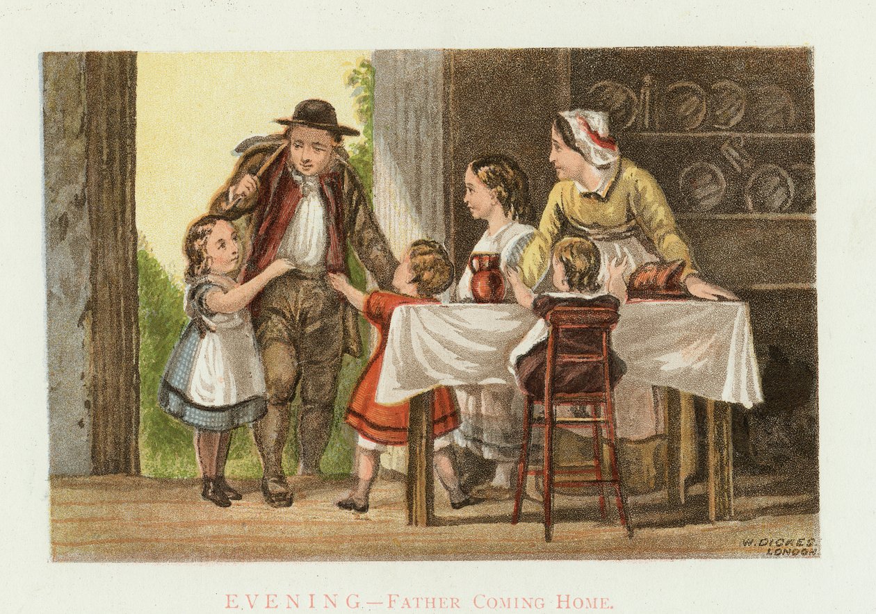 Večer, c1880 od Unbekannt