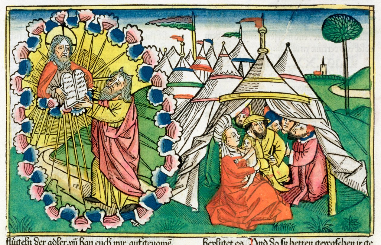 Exodus 20:1-5: Mojžíš přijímá deset přikázání od Unbekannt