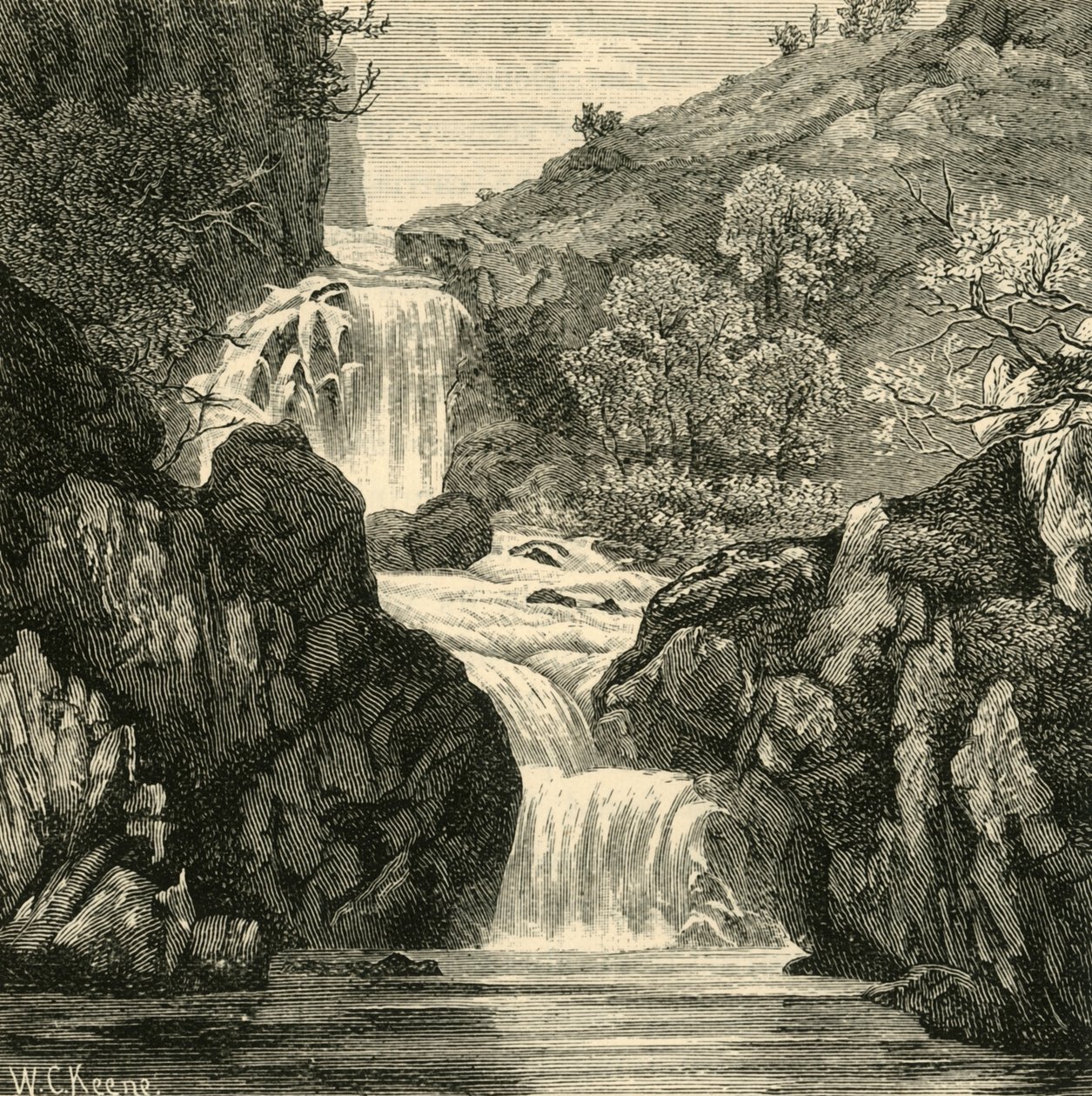 Fall in the Devils Glen, 1898. od Unbekannt
