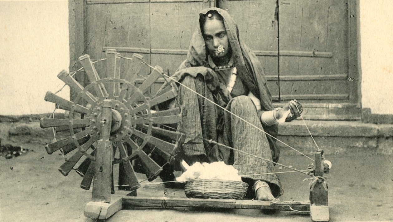 Žena Spinning, Jaipur. od Unbekannt
