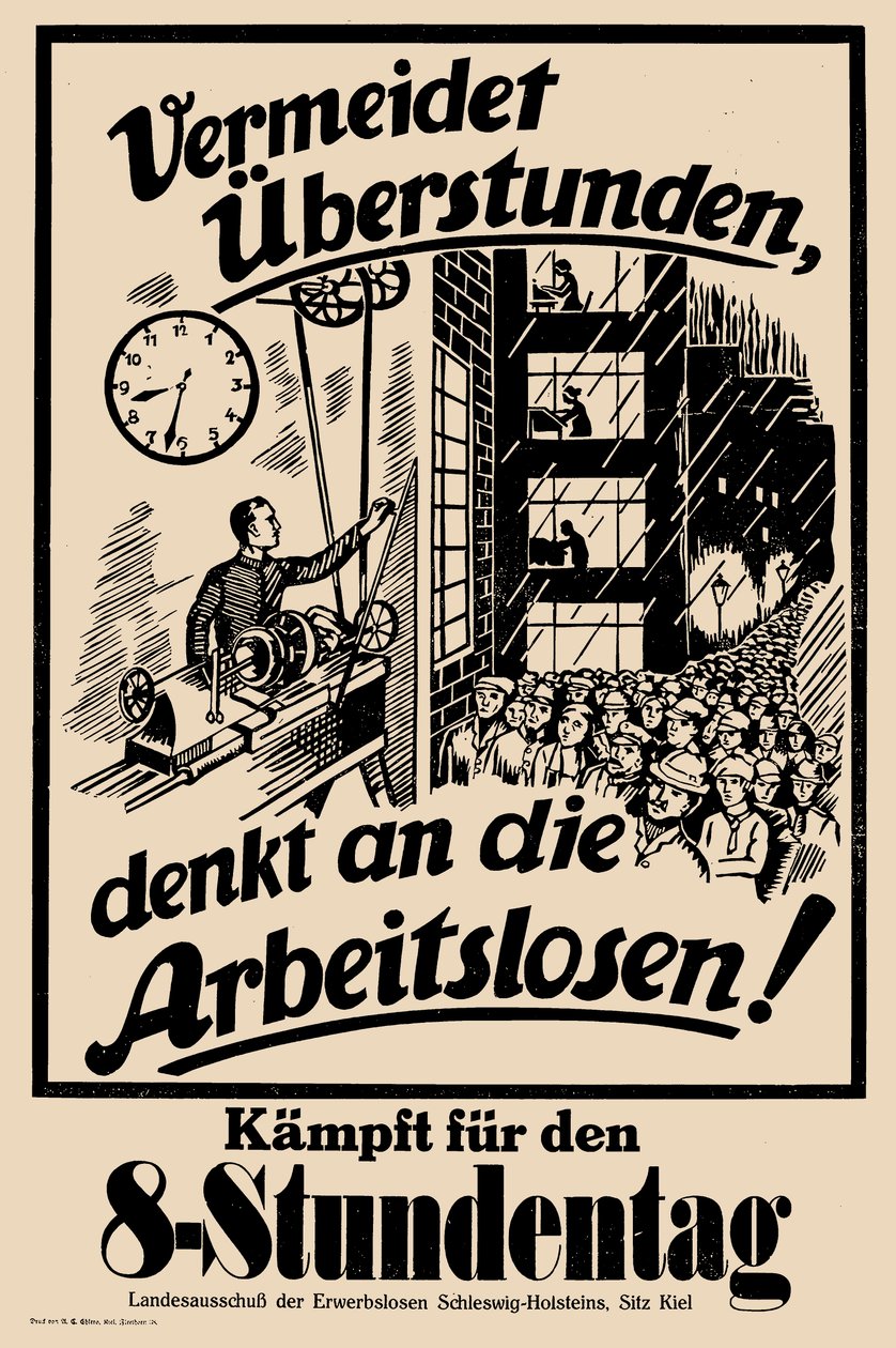 Bojujte za osmihodinový den, c. 1925. od Unbekannt