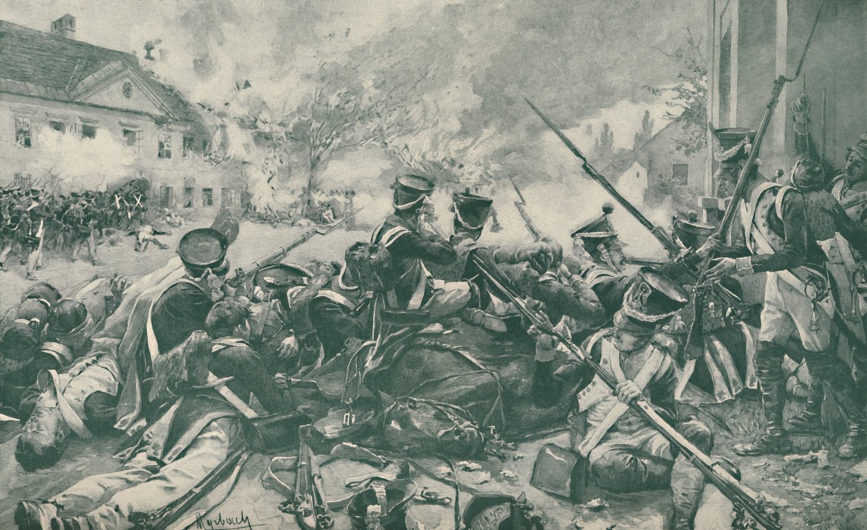 Boj v ulicích Esslingu, 1809, 1896. od Unbekannt