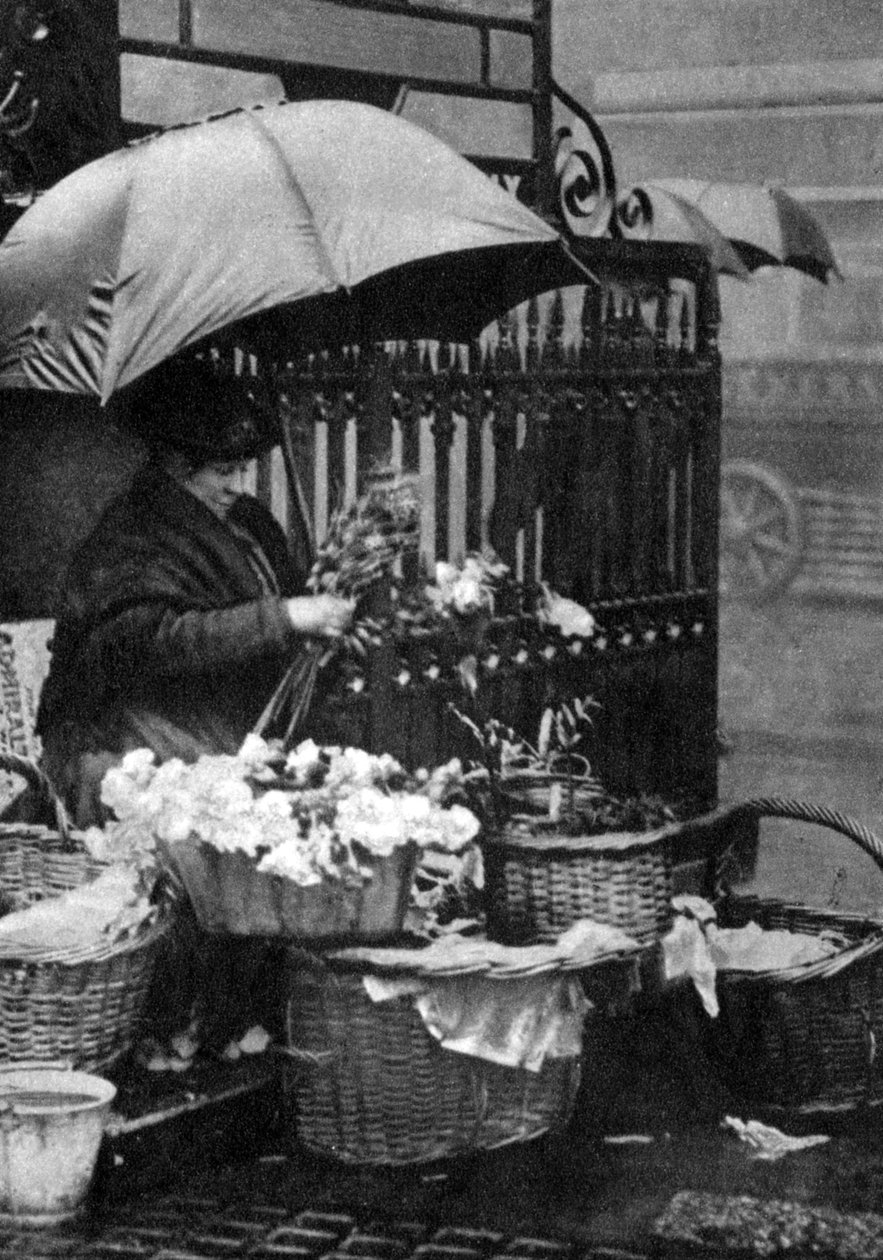 Prodejce květin, Piccadilly Circus, Londýn, 1926-1927 od Unbekannt