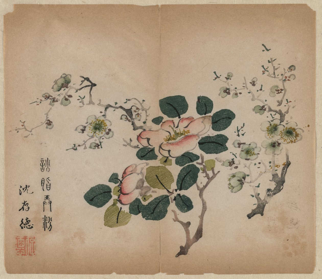 Kvetoucí Prunus, 1368-1644. od Unbekannt