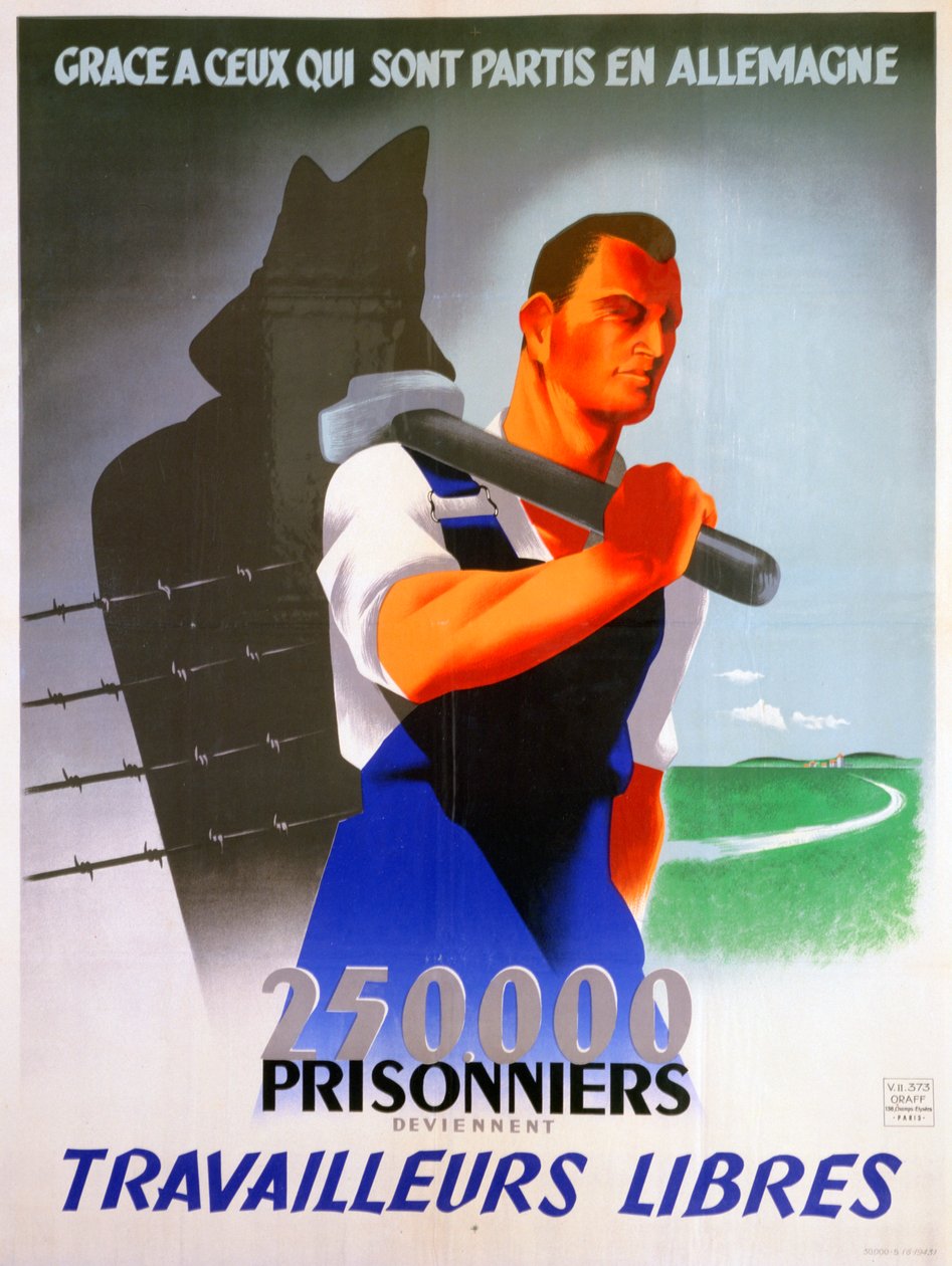 Plakát Francouzští dělníci pro Německo, 1943 od Unbekannt