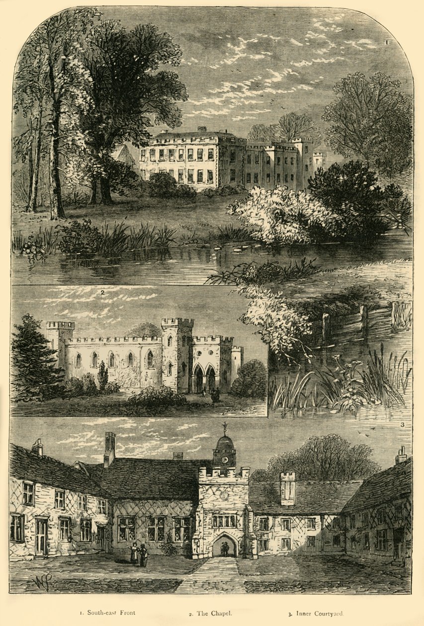 Fulhamský palác v roce 1798, c1878. od Unbekannt