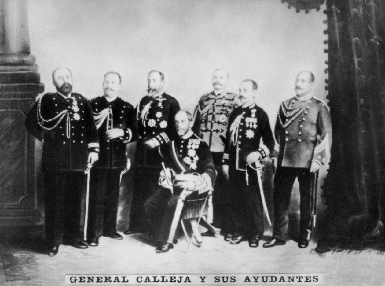 Generál Calleja a jeho štáb, c1910 od Unbekannt