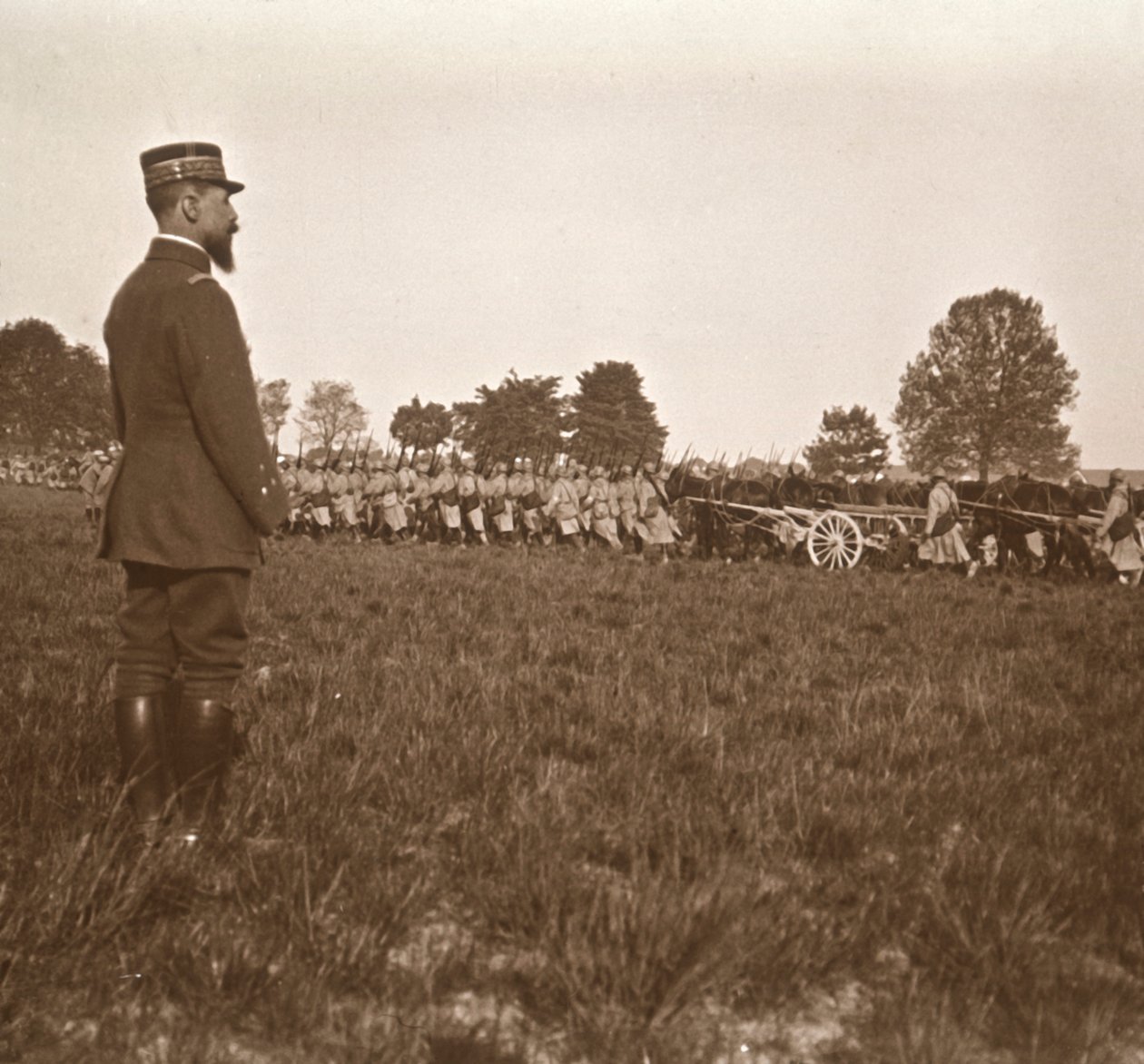Generál Henri Gouraud, Champagne, severní Francie, c1914-c1918. od Unbekannt