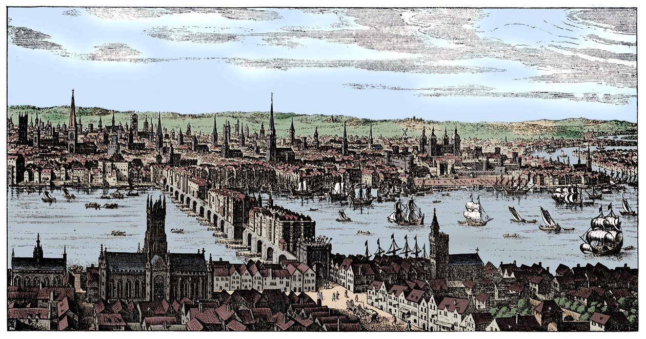 Celkový pohled na Londýn, 1666, 1909. od Unbekannt