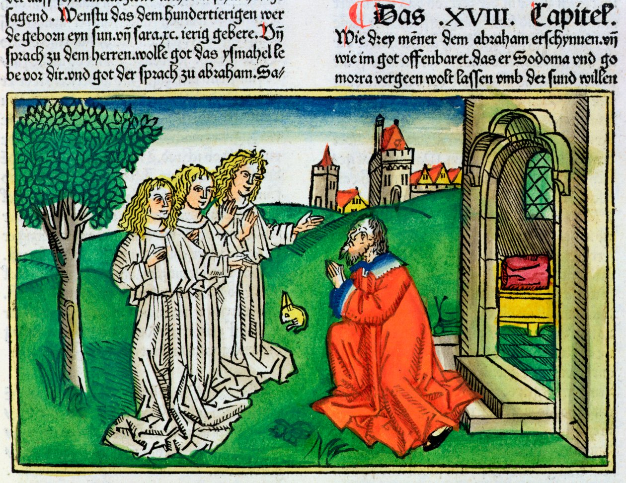 Genesis 18:2: Abraham a tři andělé od Unbekannt