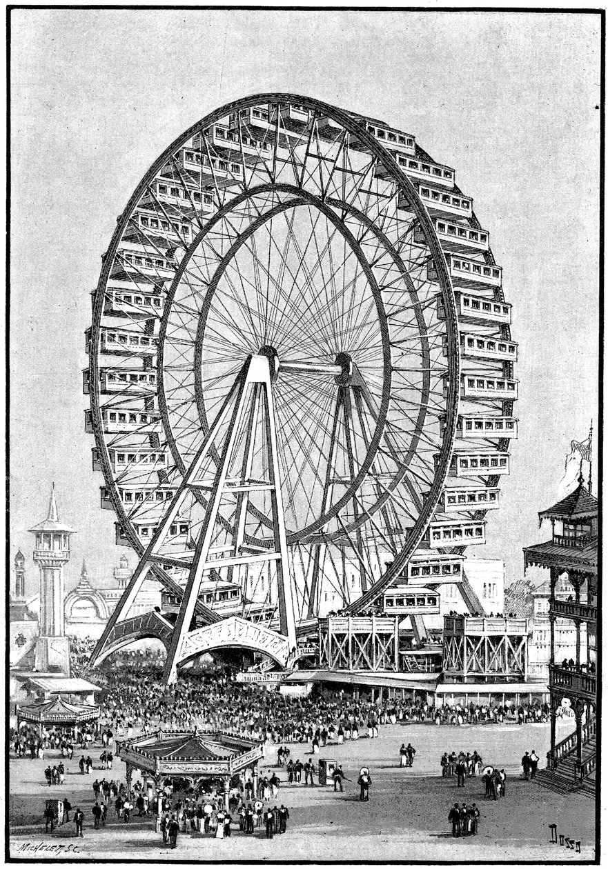 Obří ruské kolo, Mezinárodní výstava, Chicago, 1893 od Unbekannt