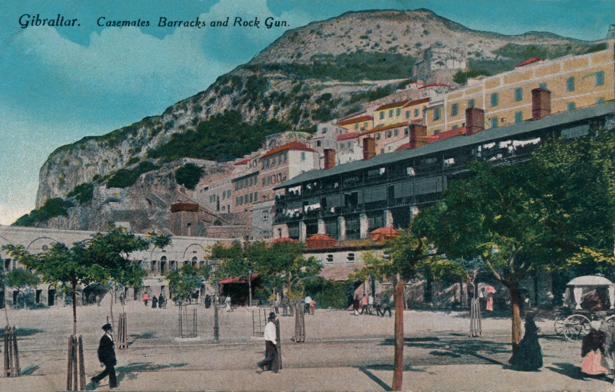 Gibraltar - Kasemata kasárna a Rock Gun, c1900 od Unbekannt