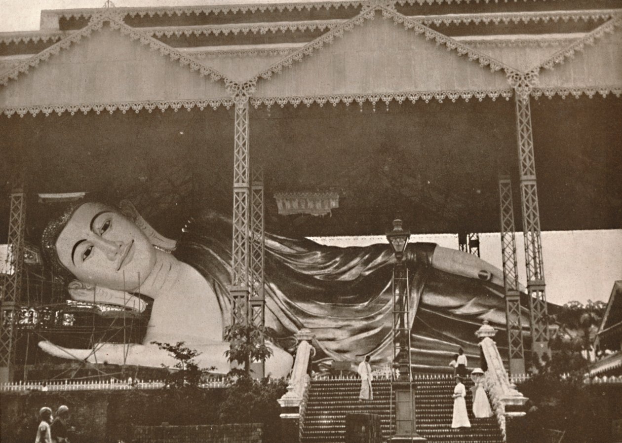Gigantická ležící postava Buddhy, Pegu, 1900. od Unbekannt