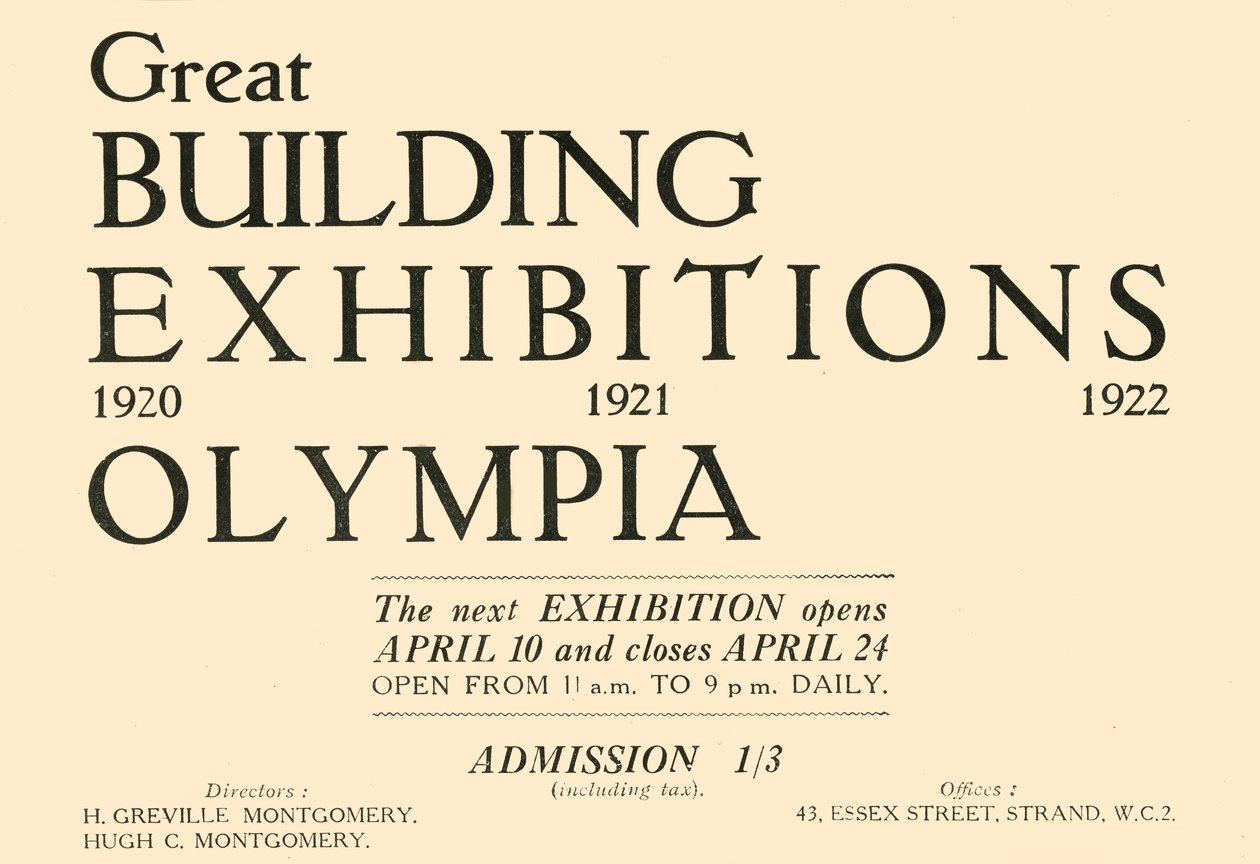 Velká stavební výstava - Olympia, 1920. od Unbekannt