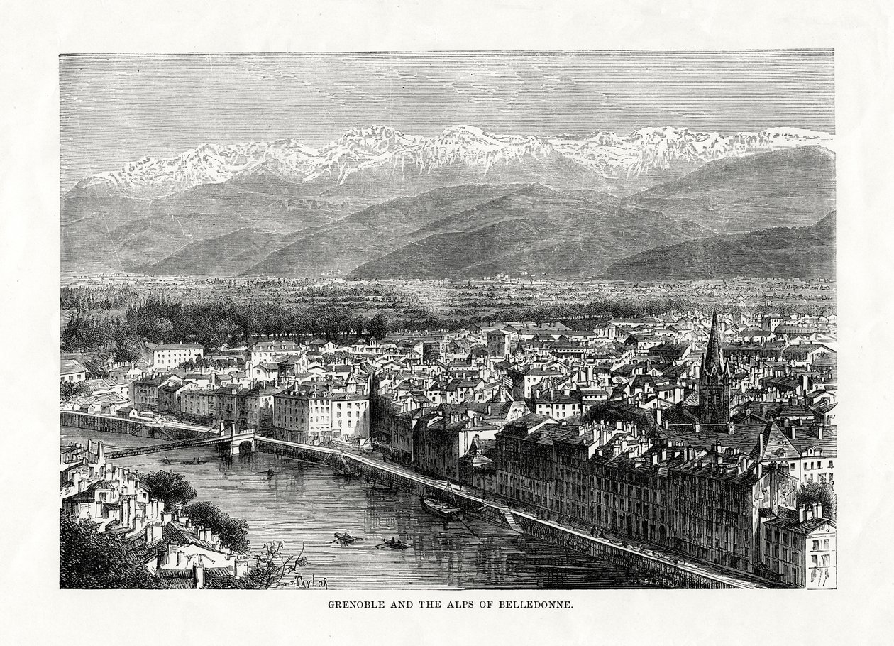 Grenoble a Alpy v Belledonne, Francie, 1879 od Unbekannt
