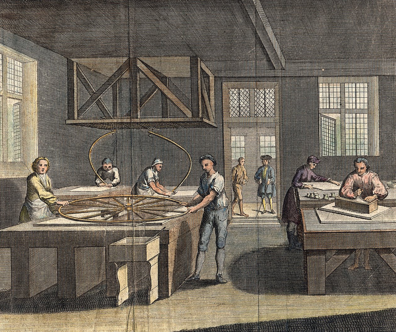 Broušení a leštění tabulového skla, 1760 od Unbekannt