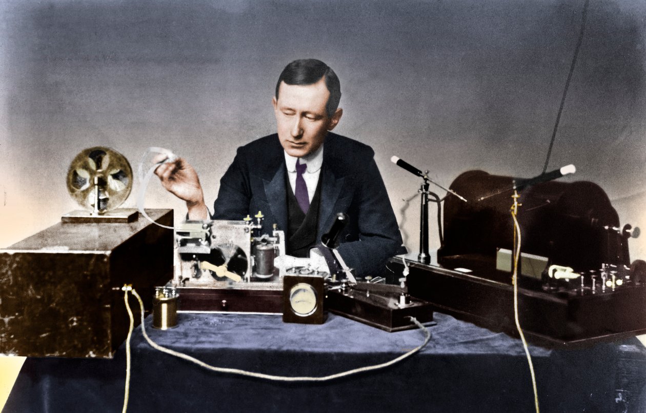 Guglielmo Marconi 1874-1937, italský fyzik a průkopník rádia od Unbekannt