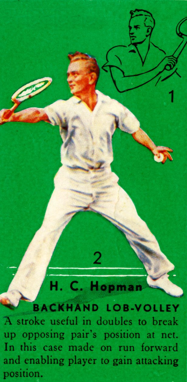 H. C. Hopman - Backhand Lob-Volley, c1935. od Unbekannt