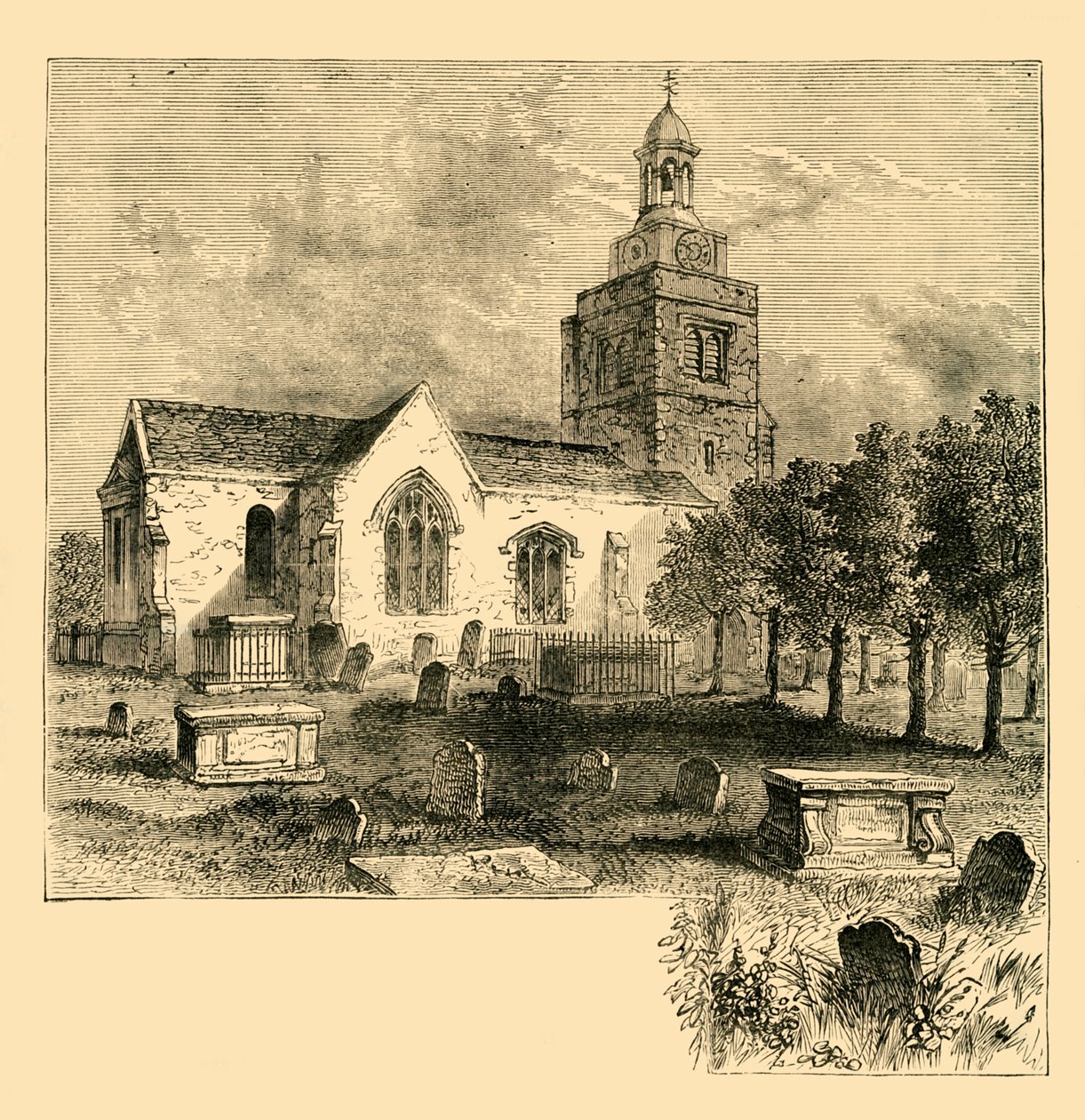 Farní kostel Hammersmith, v roce 1820, c1878. od Unbekannt