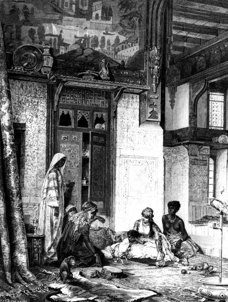 Harem v chalífském sídle, 1880 od Unbekannt