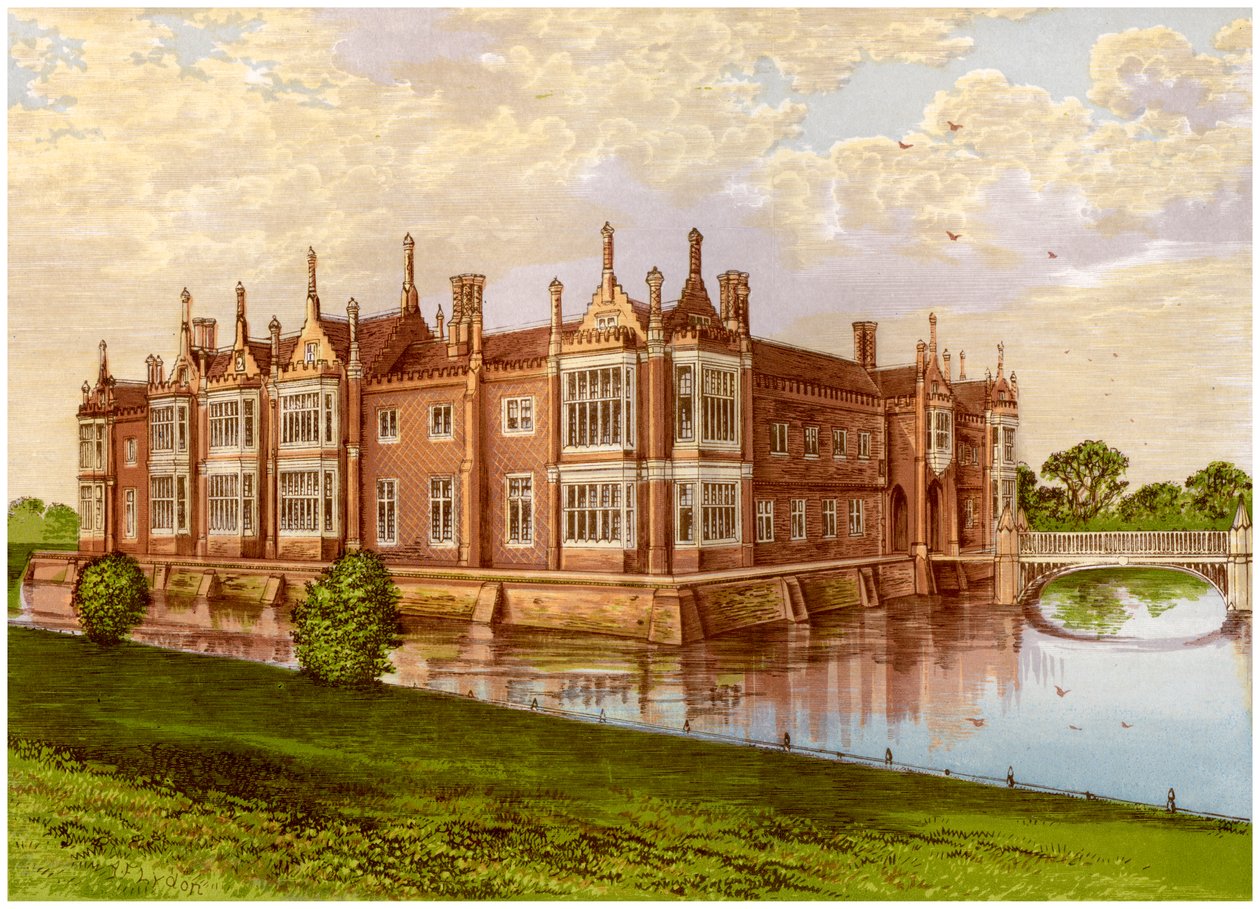 Helmingham Hall, Suffolk, domov barona Tollemache, c1880 od Unbekannt