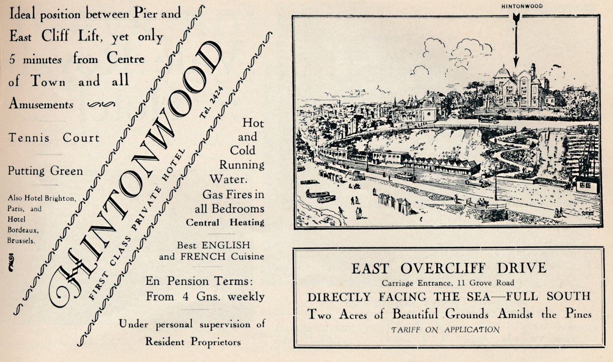 Hintonwood - First Class Private Hotel, 1929 od Unbekannt